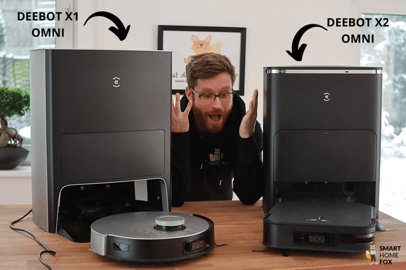 Das Aussehen des ECOVACS DEEBOT X2 OMNI ist im Vergleich zum X1 OMNI zu sehen.